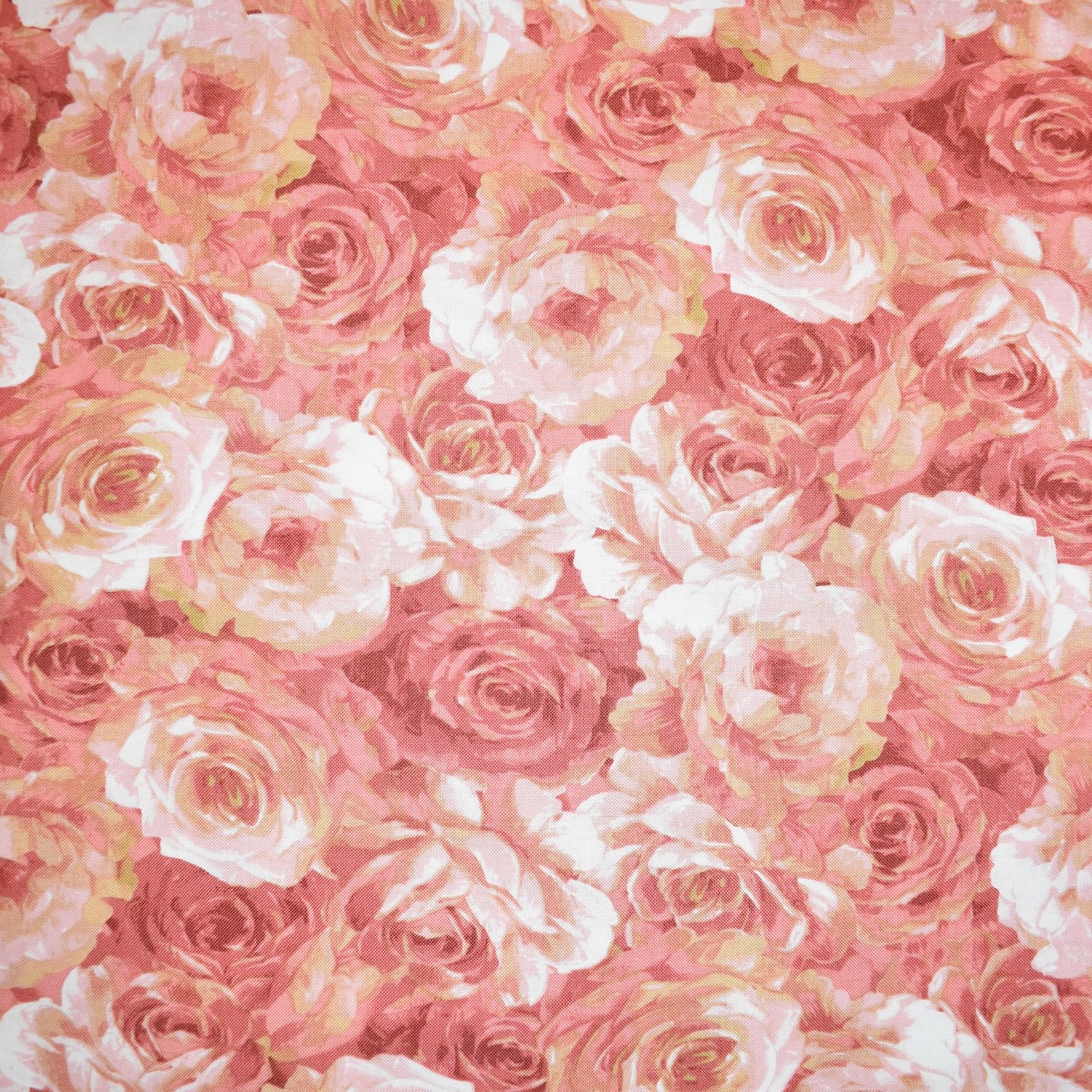 Floral Packed Pink Rose Cotton Fabric